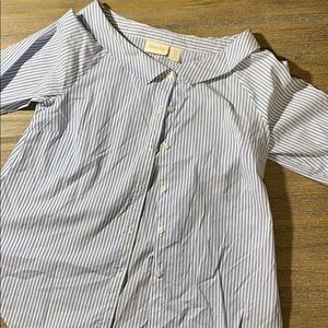 Chico’s Button down stripped Long Sleeve shirt 0